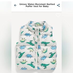 NWT Old Navy White and Blue Quilted Puffer Vest